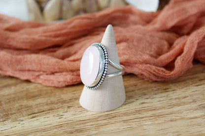 Beaded Rose Quartz Ring (Sz.10.5)