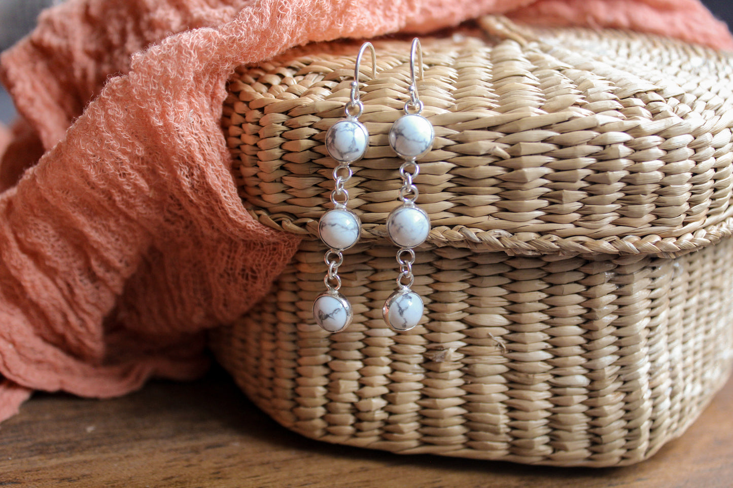 Howlite drop earrings