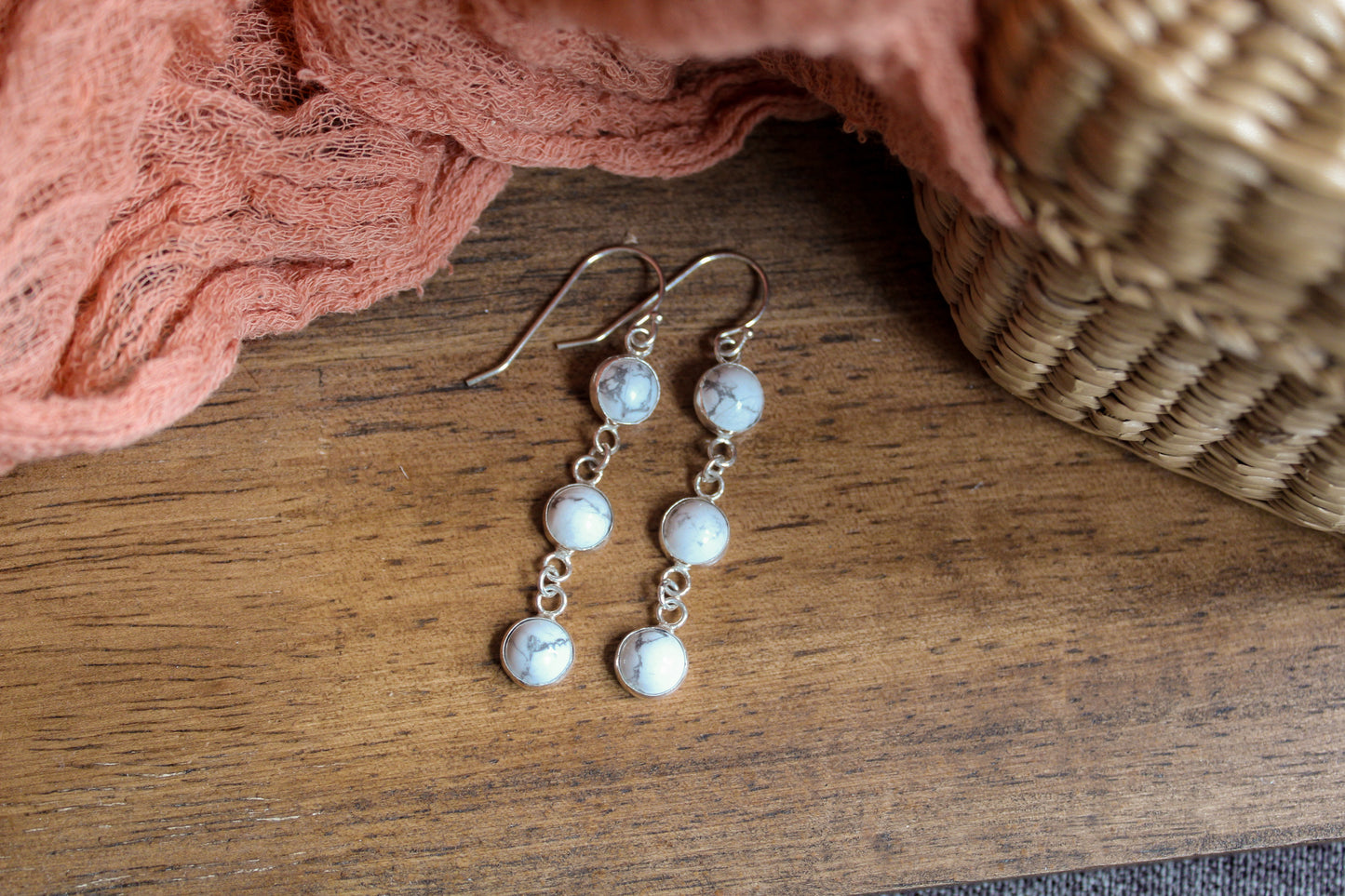 Howlite drop earrings