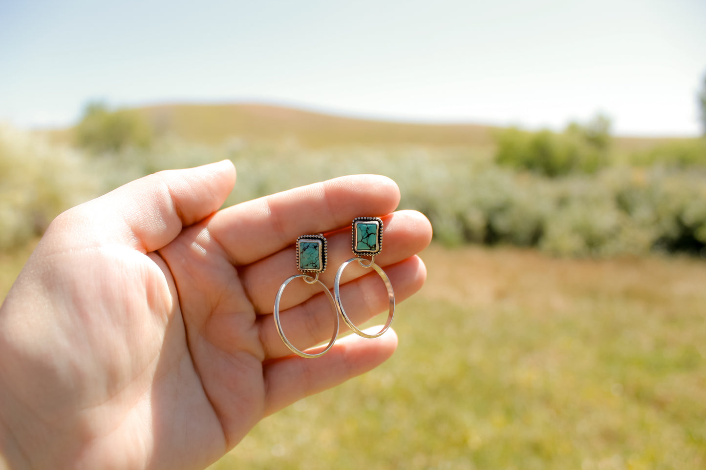 Turquoise hoops