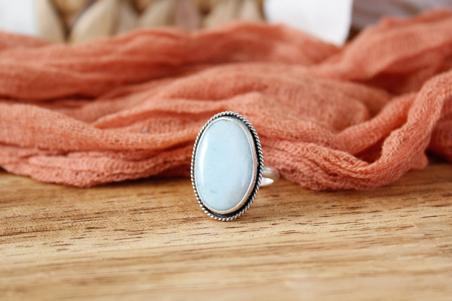 Statement Larimar Ring (Sz.8)