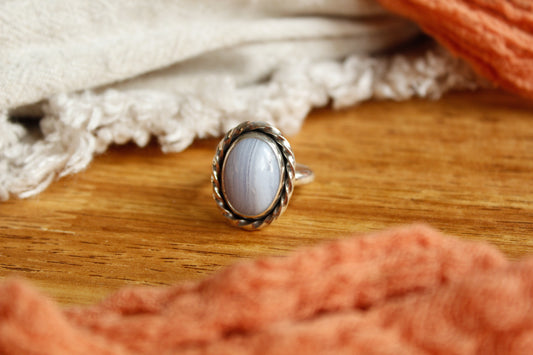 Blue lace agate ring (Size 9)