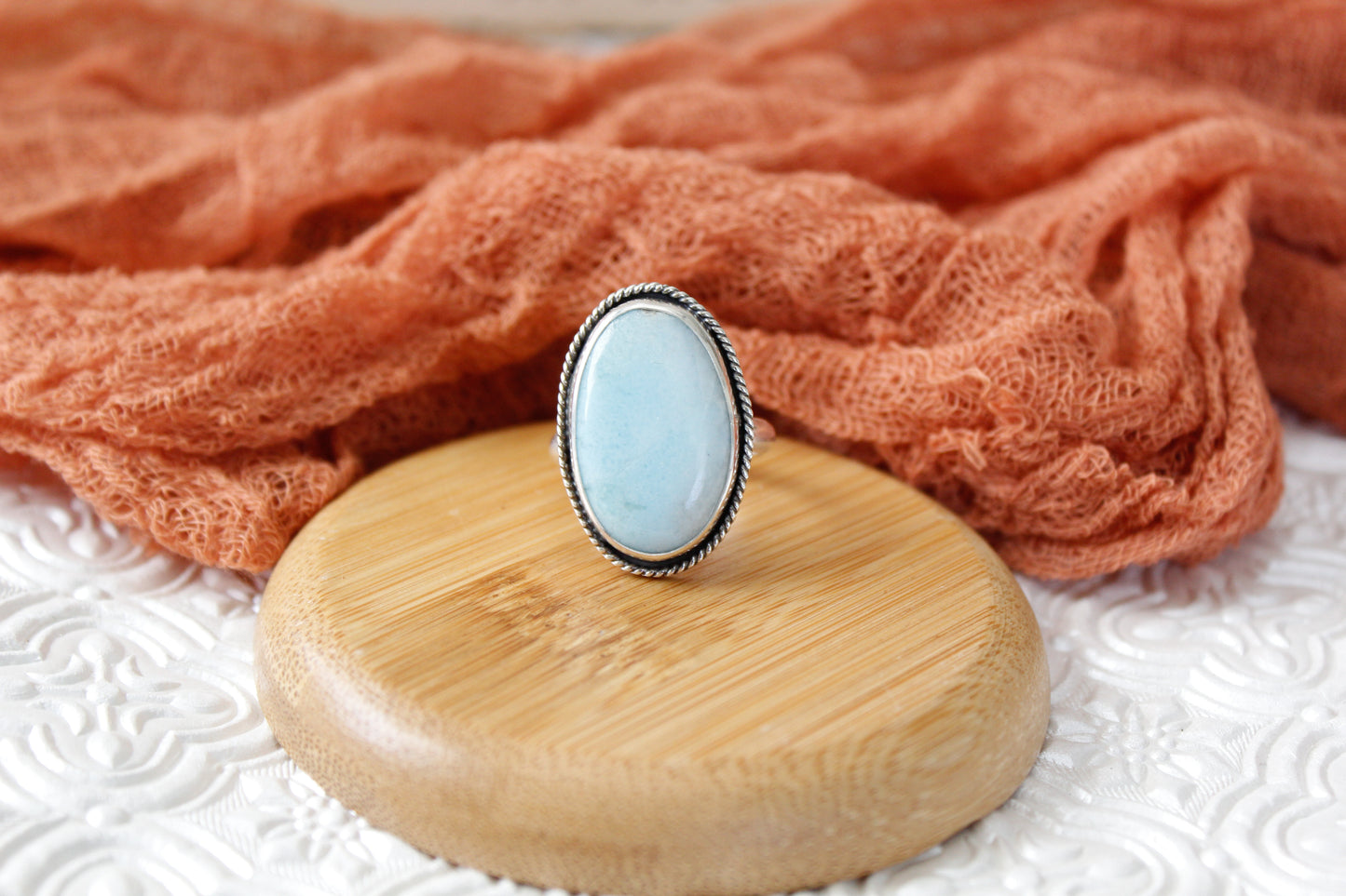 Statement Larimar Ring (Sz.8)