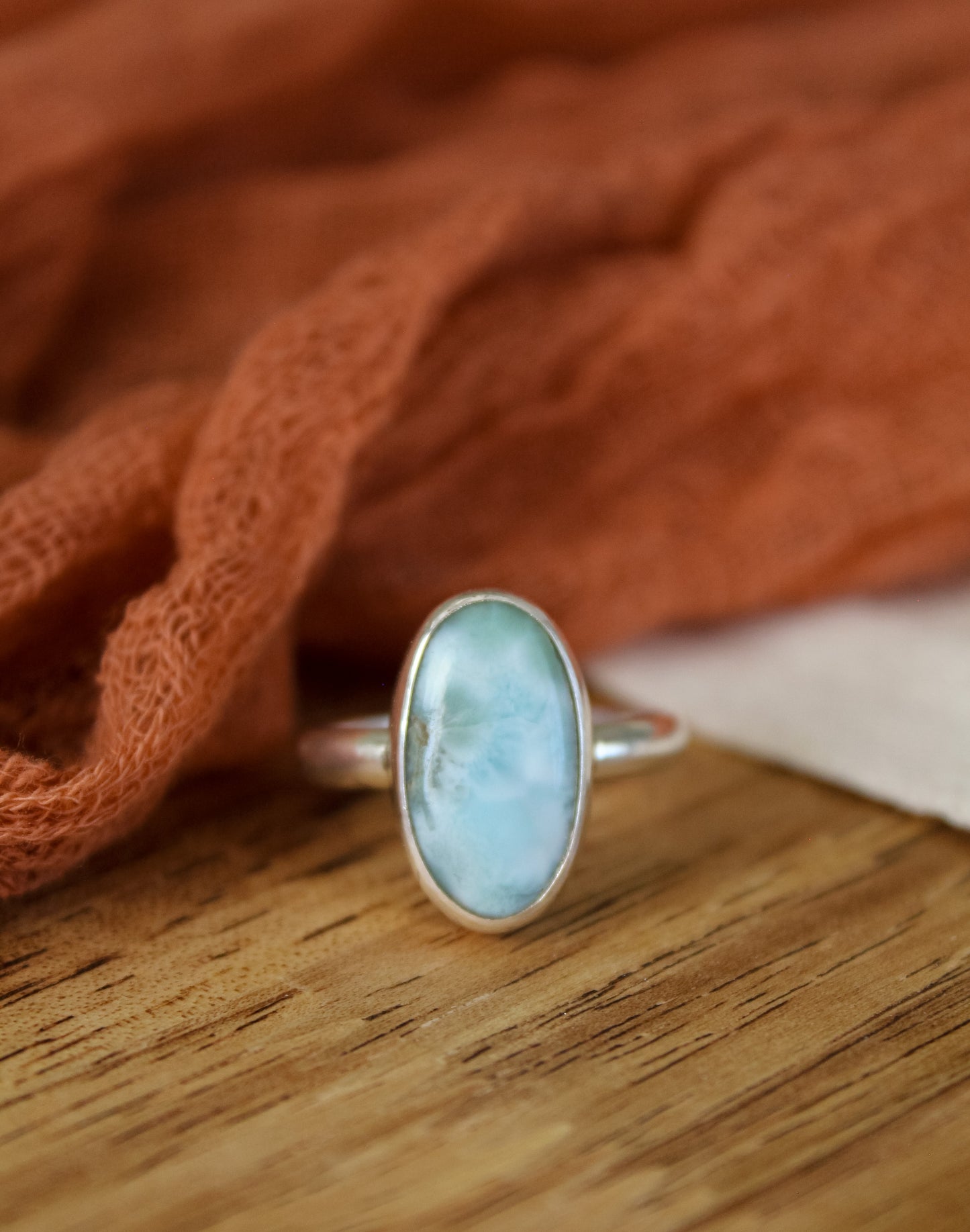 Oval Larimar Ring (Sz.9.5)