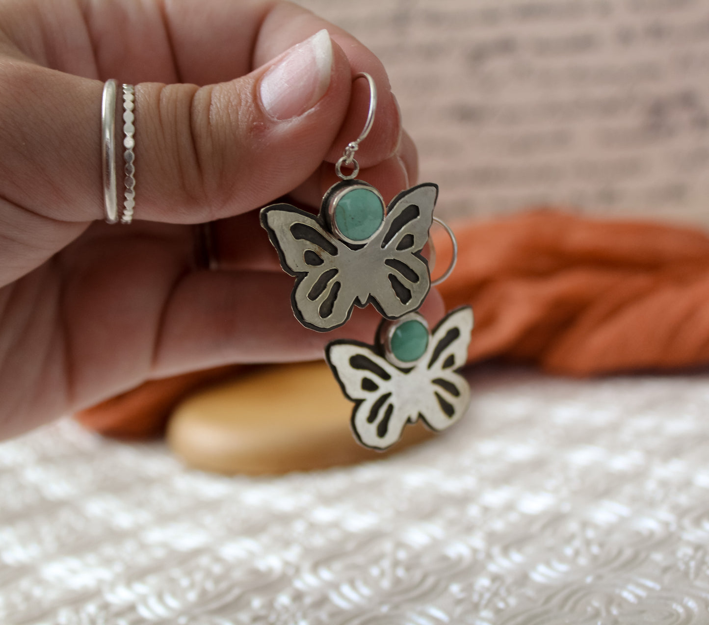 Broken Arrow Butterfly Earrings