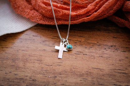 Cross and turquoise necklace