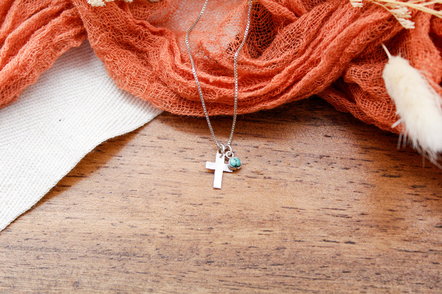 Cross and turquoise necklace