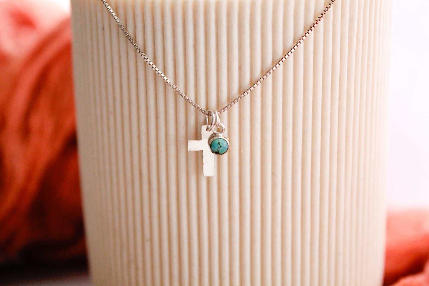 Cross and turquoise necklace