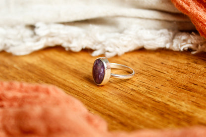 Simple Charoite Ring (size 6)