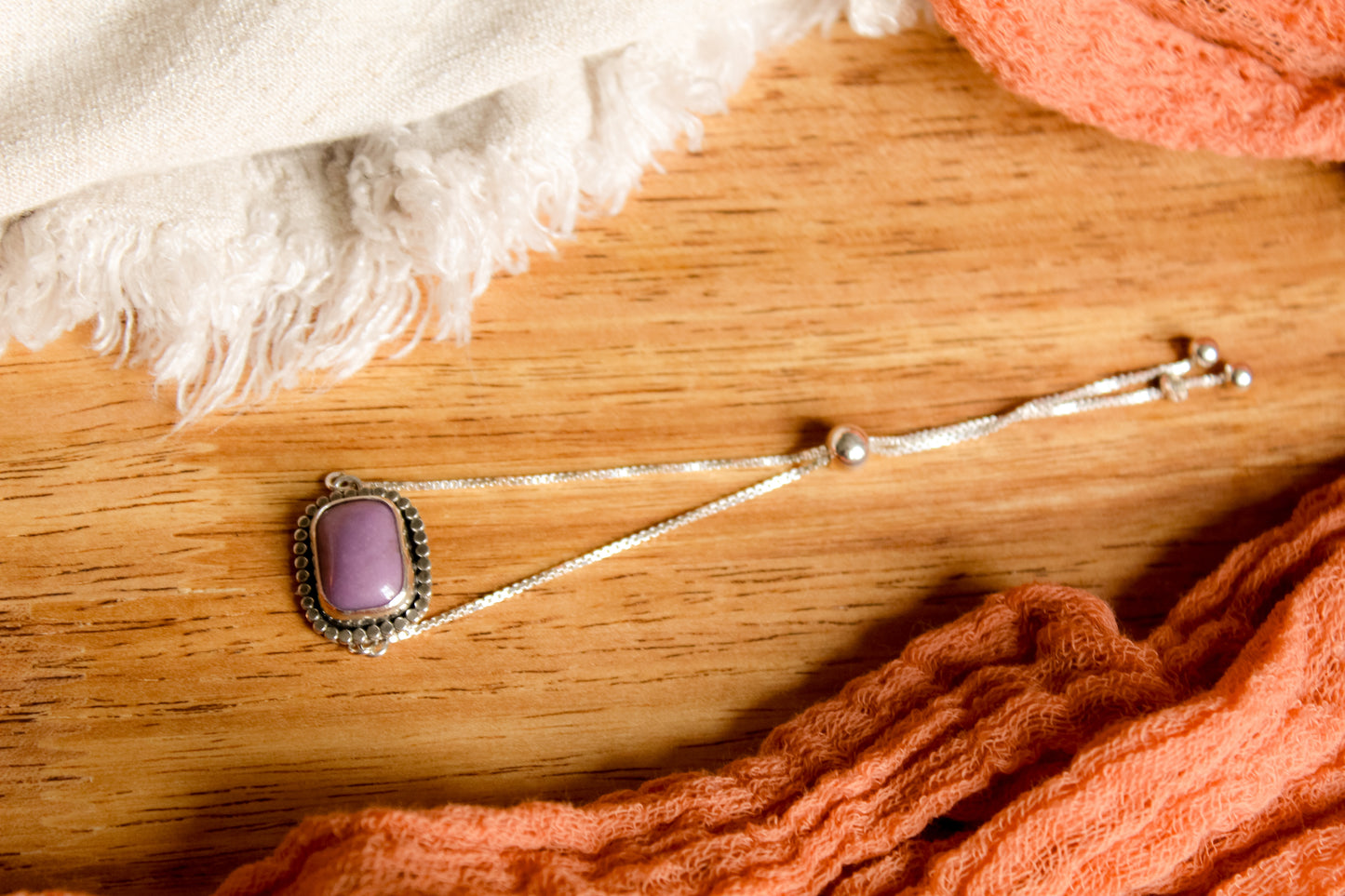 Beaded purple bracelet