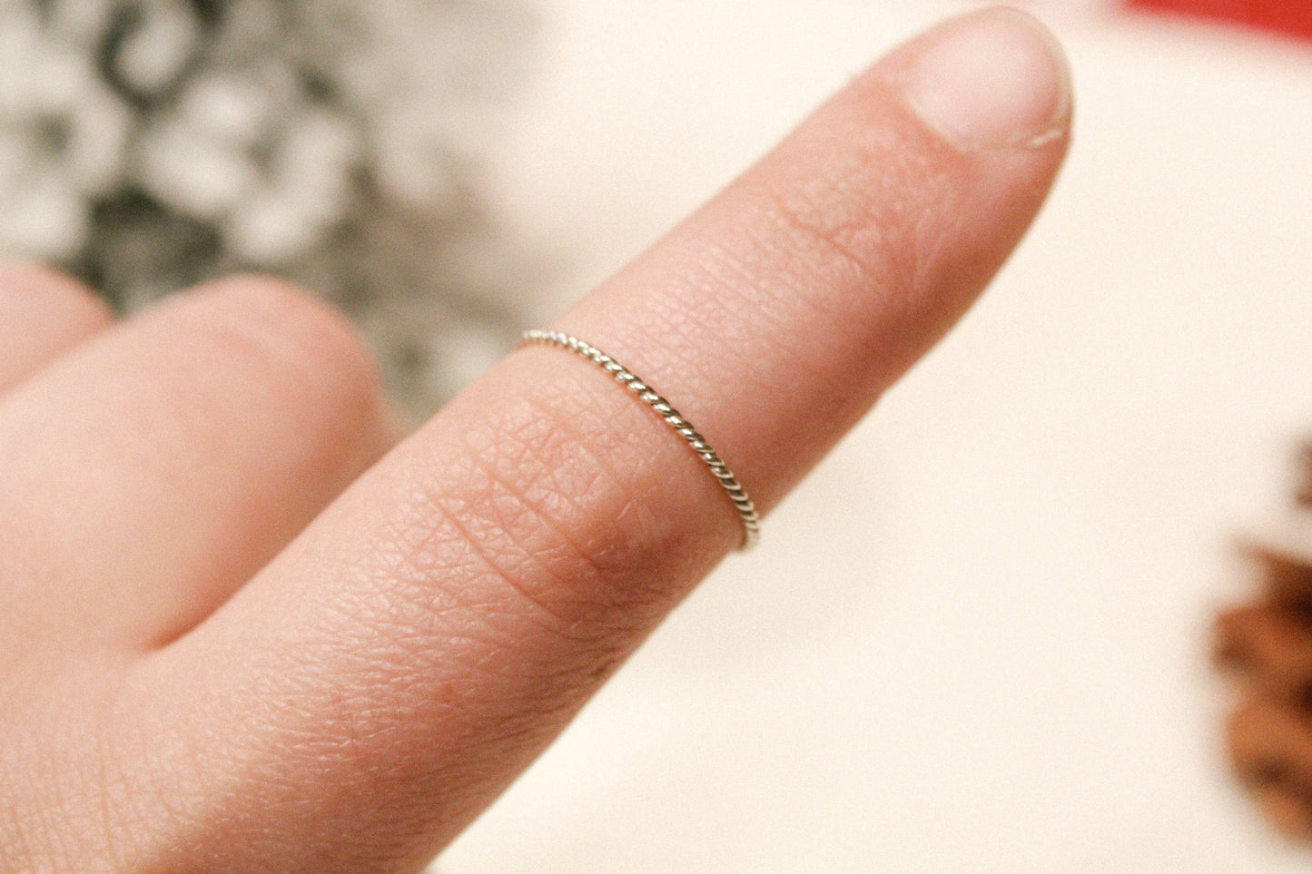 Twisted Silver Stackable Ring