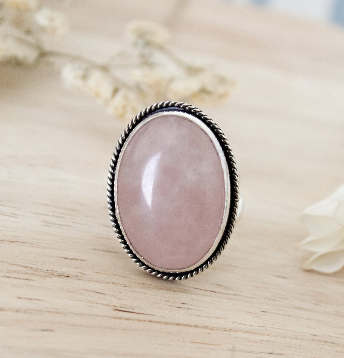 Rose Quartz Ring-Sz. 9.5