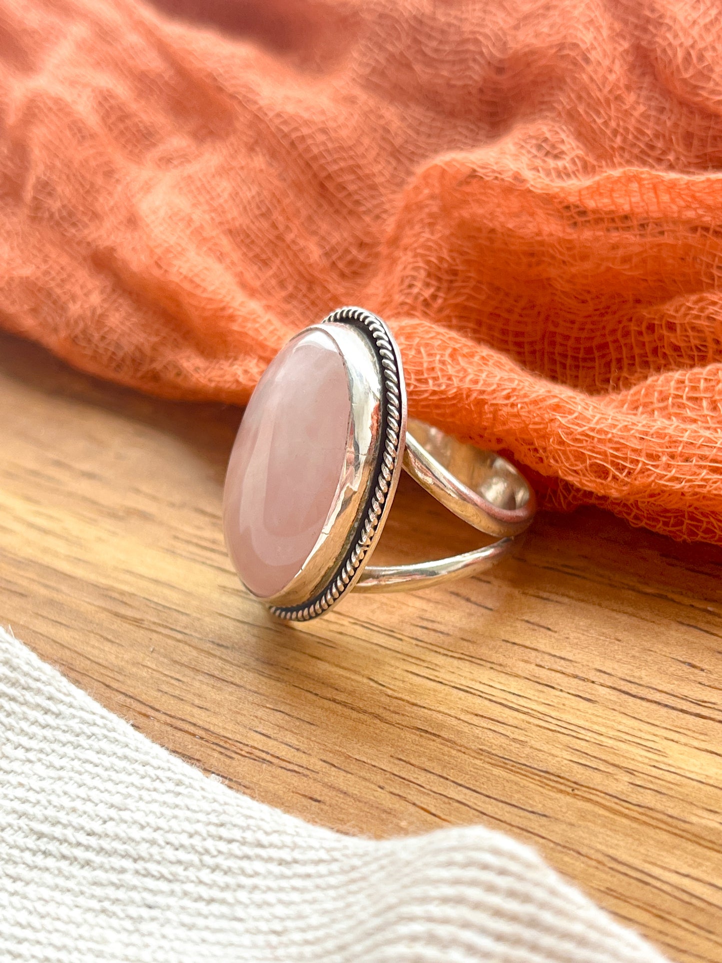 Rose Quartz Ring-Sz. 9.5