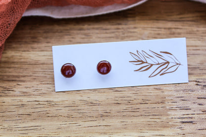 Red Carnelian Studs