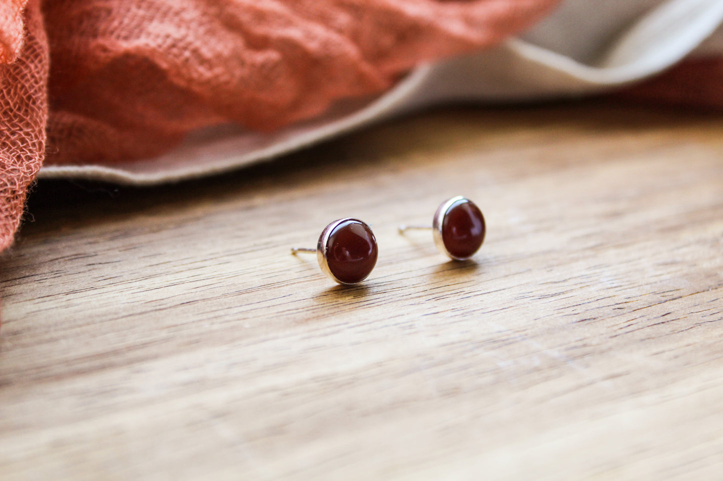 Red Carnelian Studs