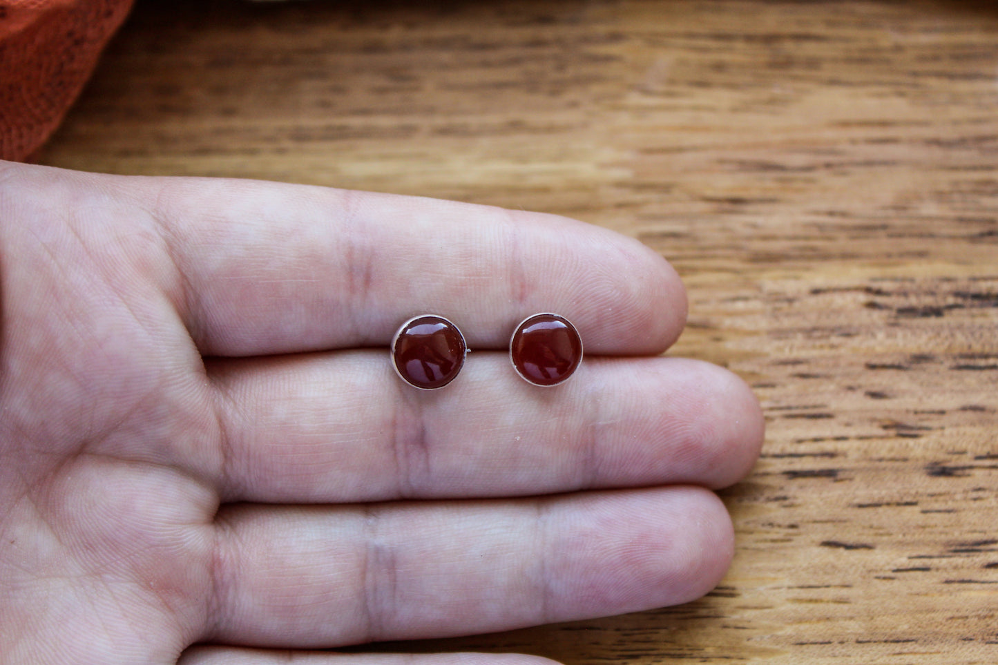 Red Carnelian Studs