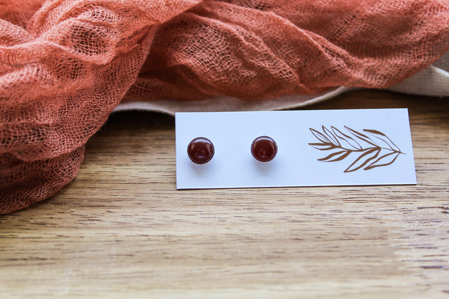 Red Carnelian Studs